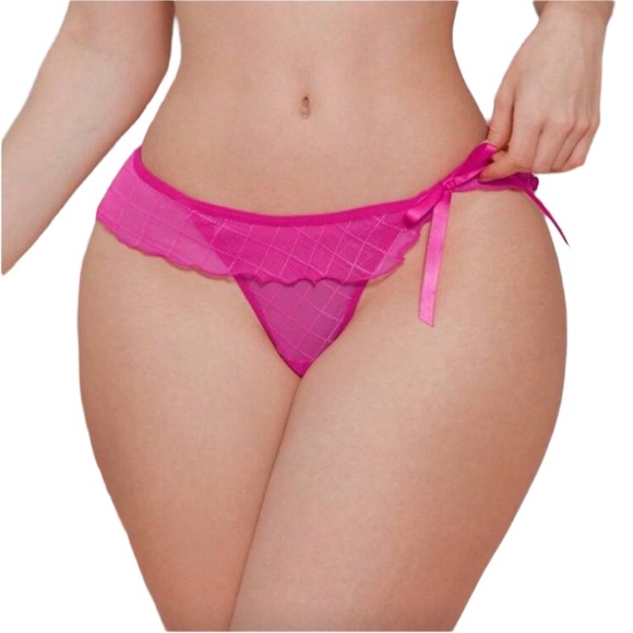 Other - Pink Ruffled Tie-Side Thong Panty

Sizes Small, Medium, Large or XL